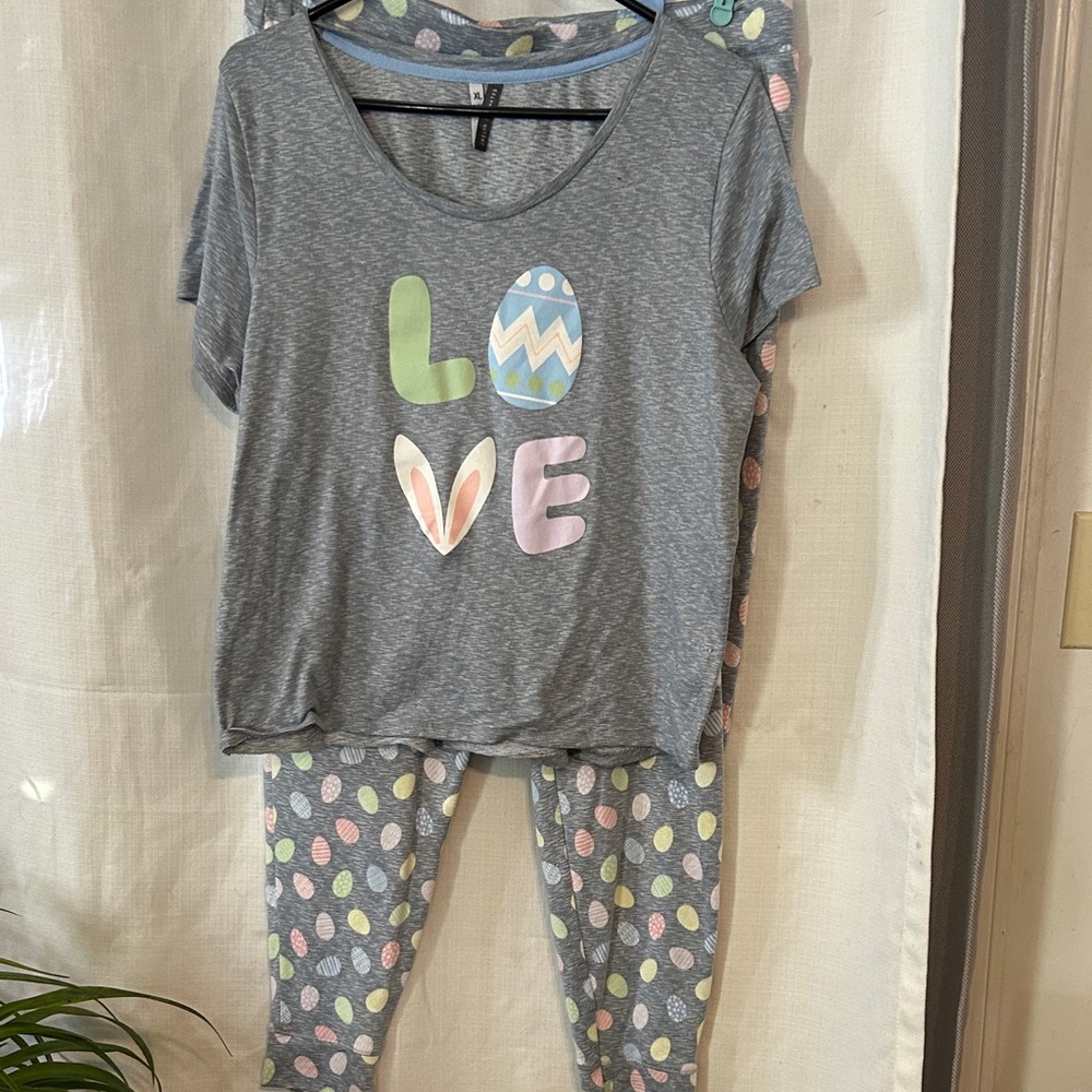 Gray womens Pajamas with Colorful Accents